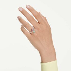 Anel aberto Ariana Grande X Swarovski com cortes mistos, multicolorido, banhado a ródio Anel aberto Ariana Grande X Swarovski com cortes mistos, multicolorido, banhado a ródio