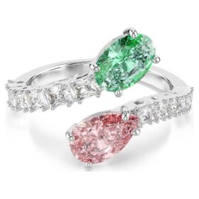 Anel aberto Ariana Grande X Swarovski com cortes mistos, multicolorido, banhado a ródio Anel aberto Ariana Grande X Swarovski com cortes mistos, multicolorido, banhado a ródio