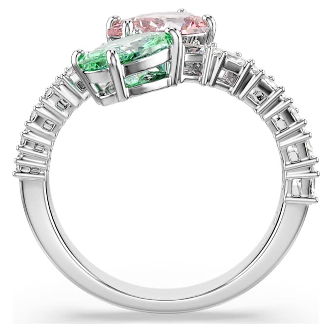Anel aberto Ariana Grande X Swarovski com cortes mistos, multicolorido, banhado a ródio Anel aberto Ariana Grande X Swarovski com cortes mistos, multicolorido, banhado a ródio