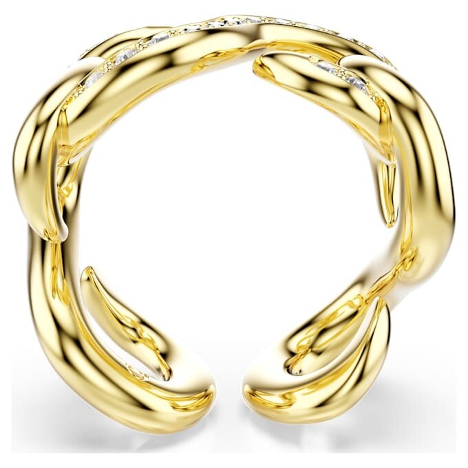 Anel aberto Dextera com corte redondo, branco, banhado a dourado Anel aberto Dextera com corte redondo, branco, banhado a dourado