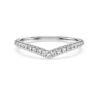 Anel com banda em V «Eternity», diamantes cultivados em laboratório, 0,25 ct no total, forma redonda, ouro branco de 14K Anel com banda em V «Eternity», diamantes cultivados em laboratório, 0,25 ct no total, forma redonda, ouro branco de 14K