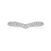 Anel com banda em V «Eternity», diamantes cultivados em laboratório, 0,25 ct no total, forma redonda, ouro branco de 14K Anel com banda em V «Eternity», diamantes cultivados em laboratório, 0,25 ct no total, forma redonda, ouro branco de 14K