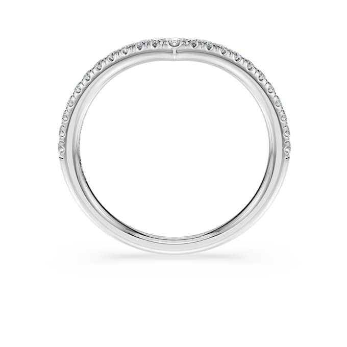 Anel com banda em V «Eternity», diamantes cultivados em laboratório, 0,25 ct no total, forma redonda, ouro branco de 14K Anel com banda em V «Eternity», diamantes cultivados em laboratório, 0,25 ct no total, forma redonda, ouro branco de 14K