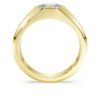 Anel com banda octogonal, diamantes cultivados em laboratório, 1,0 Ct no total, forma octogonal, ouro amarelo de 14K Anel com banda octogonal, diamantes cultivados em laboratório, 1,0 Ct no total, forma octogonal, ouro amarelo de 14K