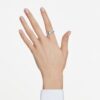 Anel com banda octogonal, diamantes cultivados em laboratório, 1,0 ct no total, forma octogonal, ouro branco de 14K
