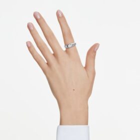 Anel com banda octogonal, diamantes cultivados em laboratório, 1,0 ct no total, forma octogonal, ouro branco de 14K Anel com banda octogonal, diamantes cultivados em laboratório, 1,0 ct no total, forma octogonal, ouro branco de 14K