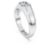 Anel com banda octogonal, diamantes cultivados em laboratório, 1,0 ct no total, forma octogonal, ouro branco de 14K