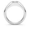 Anel com banda octogonal, diamantes cultivados em laboratório, 1,0 ct no total, forma octogonal, ouro branco de 14K