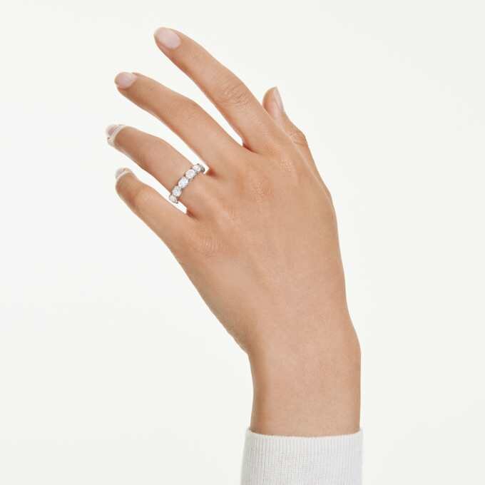 Anel com banda octogonal, diamantes cultivados em laboratório, 2,4 quilates no total, forma octogonal, ouro branco de 14 quilates Anel com banda octogonal, diamantes cultivados em laboratório, 2,4 quilates no total, forma octogonal, ouro branco de 14 quilates