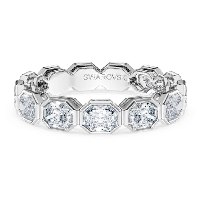 Anel com banda octogonal, diamantes cultivados em laboratório, 2,4 quilates no total, forma octogonal, ouro branco de 14 quilates Anel com banda octogonal, diamantes cultivados em laboratório, 2,4 quilates no total, forma octogonal, ouro branco de 14 quilates