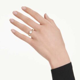 Anel com engaste octogonal, diamantes cultivados em laboratório, 1,0 ct no total, forma octogonal, ouro amarelo de 14K Anel com engaste octogonal, diamantes cultivados em laboratório, 1,0 ct no total, forma octogonal, ouro amarelo de 14K