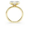 Anel com engaste octogonal, diamantes cultivados em laboratório, 3,0 Ct no total, forma octogonal, ouro amarelo de 14K