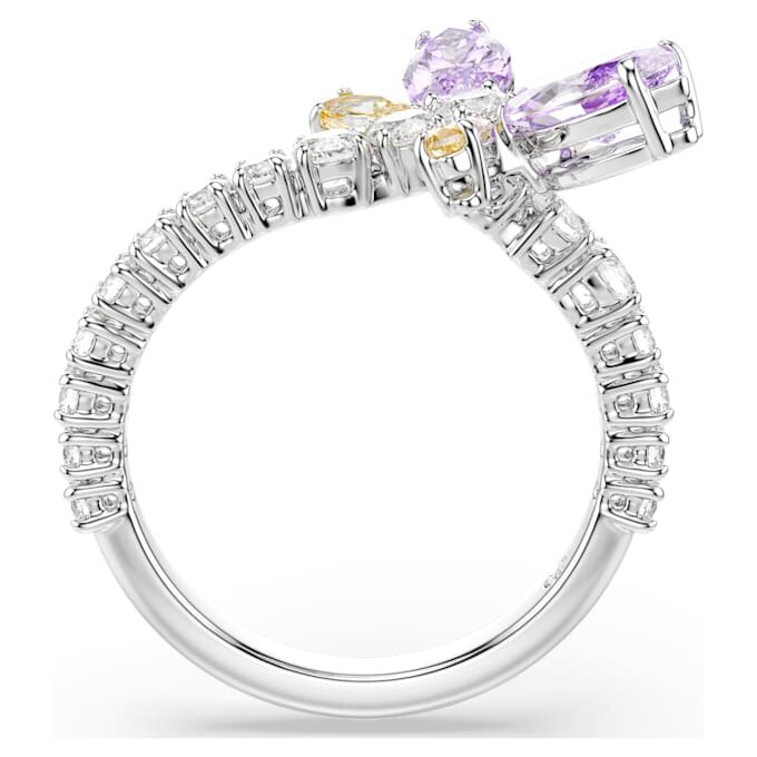 Anel com motivo Ariana Grande X Swarovski, cortes mistos, libélula, multicolorido, banhado a ródio Anel com motivo Ariana Grande X Swarovski, cortes mistos, libélula, multicolorido, banhado a ródio