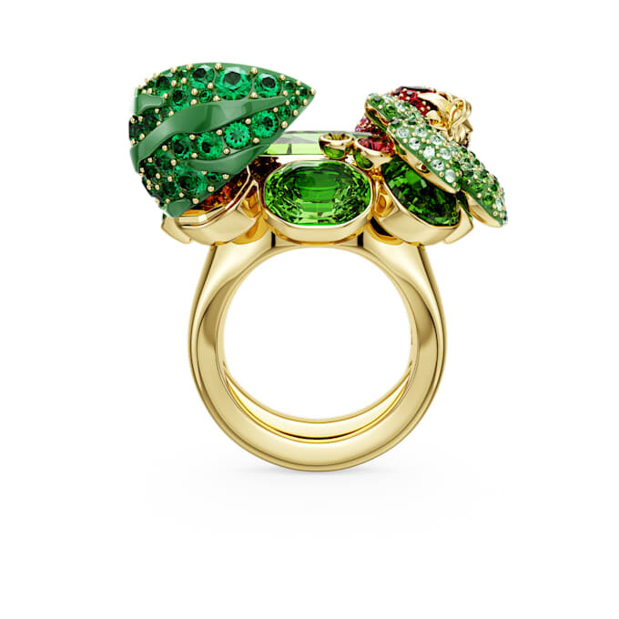 Anel com motivo Idyllia multicolorido, banhado a dourado Anel com motivo Idyllia multicolorido, banhado a dourado