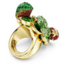 Anel com motivo Idyllia multicolorido, banhado a dourado Anel com motivo Idyllia multicolorido, banhado a dourado