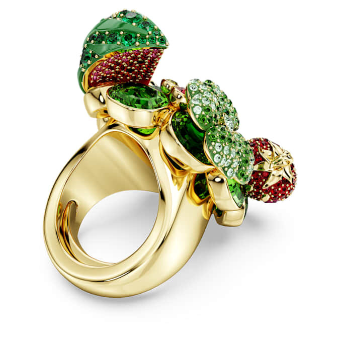 Anel com motivo Idyllia multicolorido, banhado a dourado Anel com motivo Idyllia multicolorido, banhado a dourado