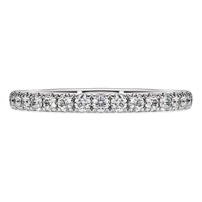 Anel de aliança Eternity com diamantes cultivados em laboratório, 0,4 ct no total, forma redonda, prata esterlina Anel de aliança Eternity com diamantes cultivados em laboratório, 0,4 ct no total, forma redonda, prata esterlina