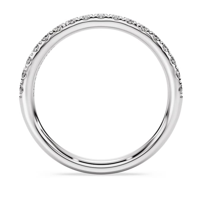 Anel de aliança Eternity com diamantes cultivados em laboratório, 0,4 ct no total, forma redonda, prata esterlina Anel de aliança Eternity com diamantes cultivados em laboratório, 0,4 ct no total, forma redonda, prata esterlina