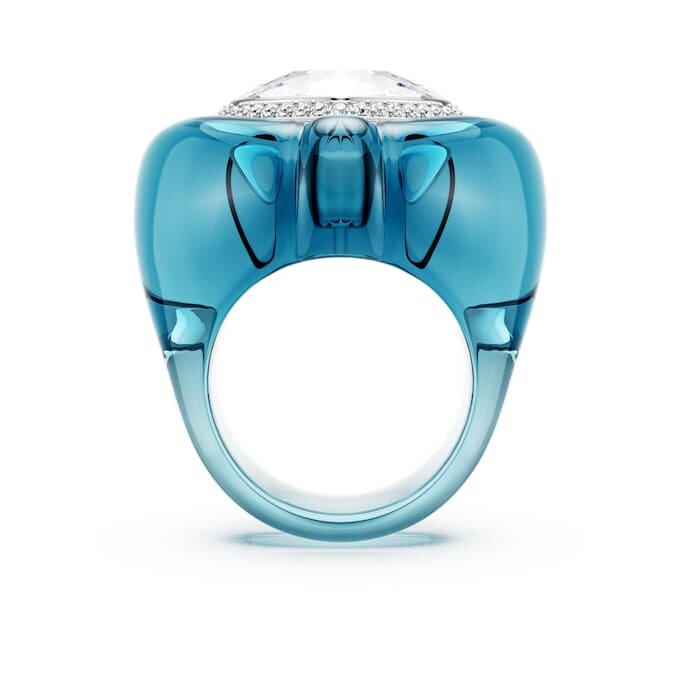Anel de cocktail Dulcis com corte em coração, pavé, coração, azul Anel de cocktail Dulcis com corte em coração, pavé, coração, azul