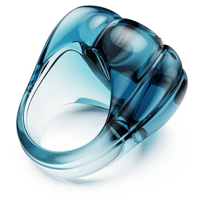 Anel de cocktail Dulcis com corte em coração, pavé, coração, azul Anel de cocktail Dulcis com corte em coração, pavé, coração, azul