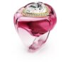 Anel de cocktail Dulcis com corte em coração, pavé, coração, rosa Anel de cocktail Dulcis com corte em coração, pavé, coração, rosa
