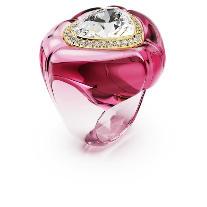 Anel de cocktail Dulcis com corte em coração, pavé, coração, rosa Anel de cocktail Dulcis com corte em coração, pavé, coração, rosa