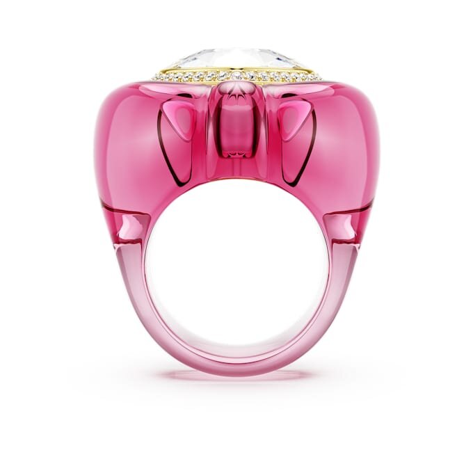 Anel de cocktail Dulcis com corte em coração, pavé, coração, rosa Anel de cocktail Dulcis com corte em coração, pavé, coração, rosa