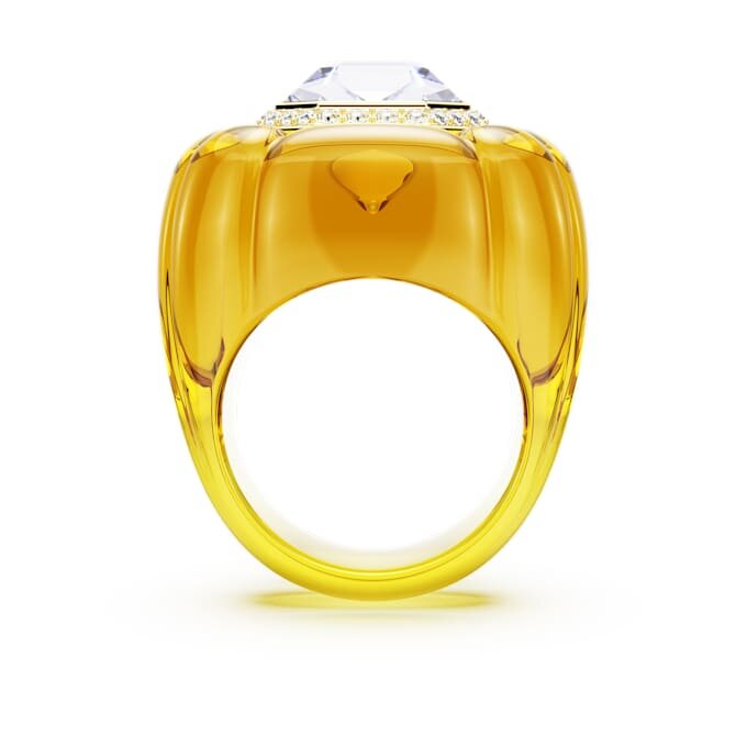 Anel de cocktail Dulcis, corte almofadado, pavé, amarelo Anel de cocktail Dulcis, corte almofadado, pavé, amarelo