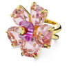 Anel de cocktail Idyllia Flower, rosa, banhado a dourado