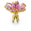 Anel de cocktail Idyllia Flower, rosa, banhado a dourado