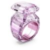 Anel de cocktail Lucent com corte octogonal, rosa
