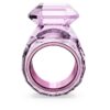 Anel de cocktail Lucent com corte octogonal, rosa