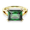 Anel de cocktail Stilla com corte retangular, verde, banhado a dourado Anel de cocktail Stilla com corte retangular, verde, banhado a dourado