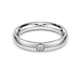Anel de eternidade com diamantes cultivados em laboratório, 0,05 ct no total, forma redonda, ouro branco de 14K Anel de eternidade com diamantes cultivados em laboratório, 0,05 ct no total, forma redonda, ouro branco de 14K