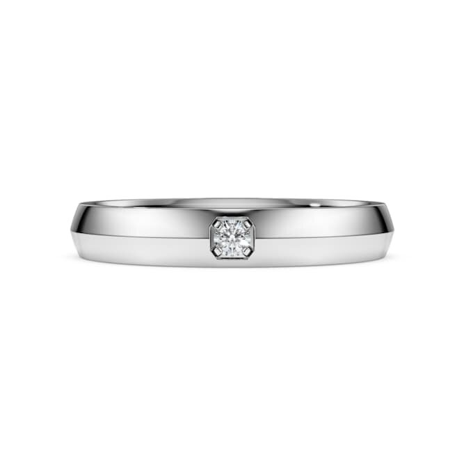 Anel de eternidade com diamantes cultivados em laboratório, 0,05 ct no total, forma redonda, ouro branco de 14K Anel de eternidade com diamantes cultivados em laboratório, 0,05 ct no total, forma redonda, ouro branco de 14K