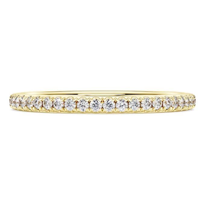 Anel de eternidade com diamantes cultivados em laboratório, 0,2 ct no total, forma redonda, ouro amarelo de 14K Anel de eternidade com diamantes cultivados em laboratório, 0,2 ct no total, forma redonda, ouro amarelo de 14K