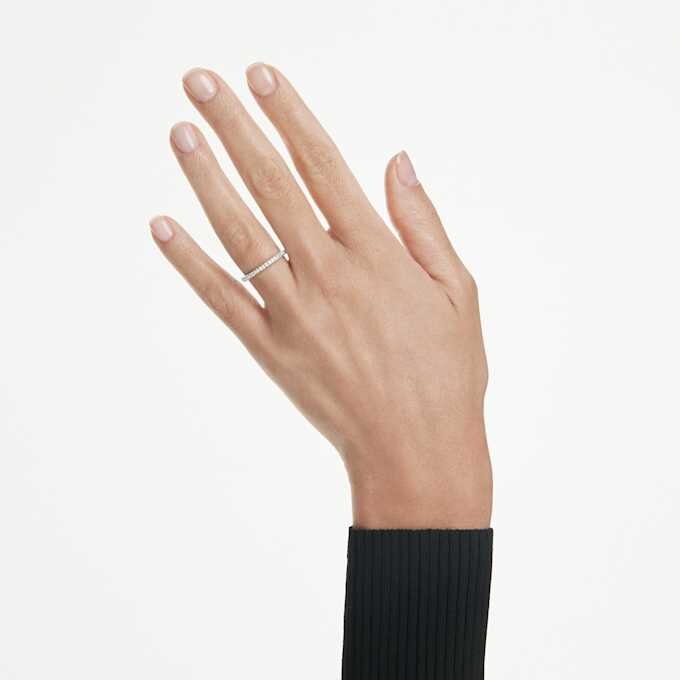 Anel de eternidade com diamantes cultivados em laboratório, 0,2 ct no total, forma redonda, ouro branco de 14K Anel de eternidade com diamantes cultivados em laboratório, 0,2 ct no total, forma redonda, ouro branco de 14K