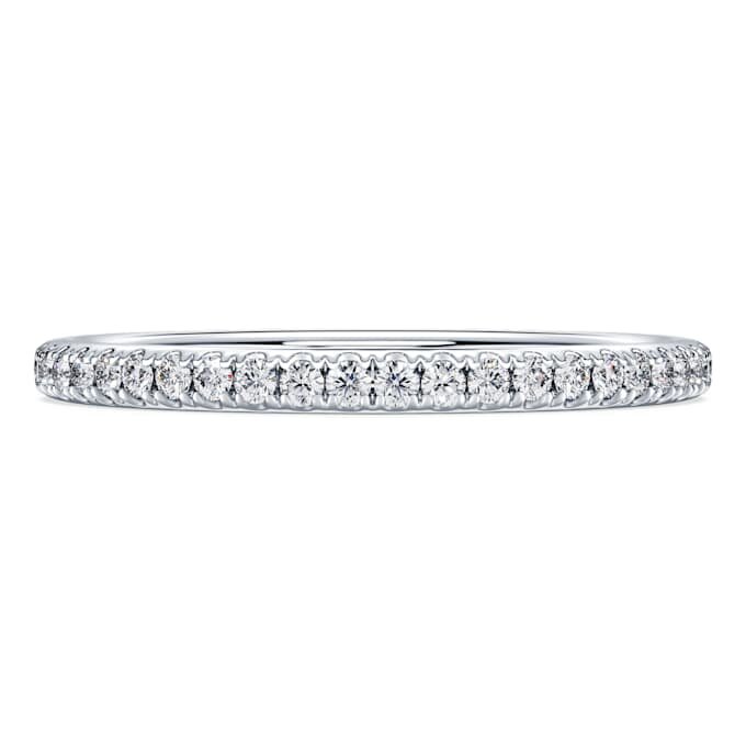 Anel de eternidade com diamantes cultivados em laboratório, 0,2 ct no total, forma redonda, ouro branco de 14K Anel de eternidade com diamantes cultivados em laboratório, 0,2 ct no total, forma redonda, ouro branco de 14K