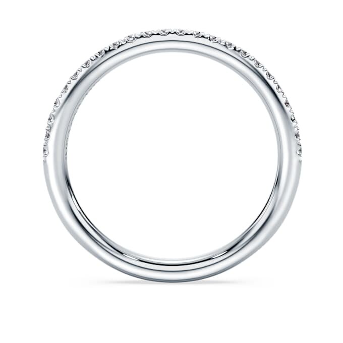 Anel de eternidade com diamantes cultivados em laboratório, 0,2 ct no total, forma redonda, ouro branco de 14K Anel de eternidade com diamantes cultivados em laboratório, 0,2 ct no total, forma redonda, ouro branco de 14K