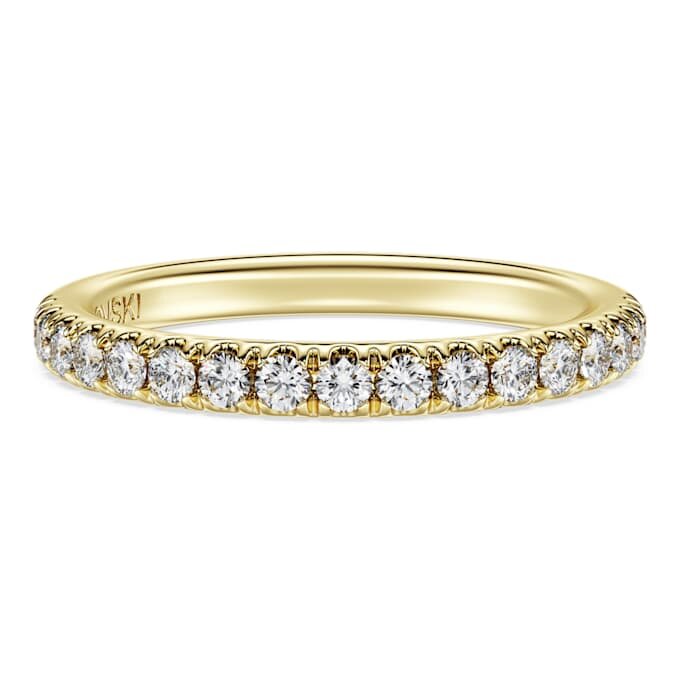 Anel de eternidade com diamantes cultivados em laboratório, 0,4 ct no total, forma redonda, ouro amarelo de 14K Anel de eternidade com diamantes cultivados em laboratório, 0,4 ct no total, forma redonda, ouro amarelo de 14K