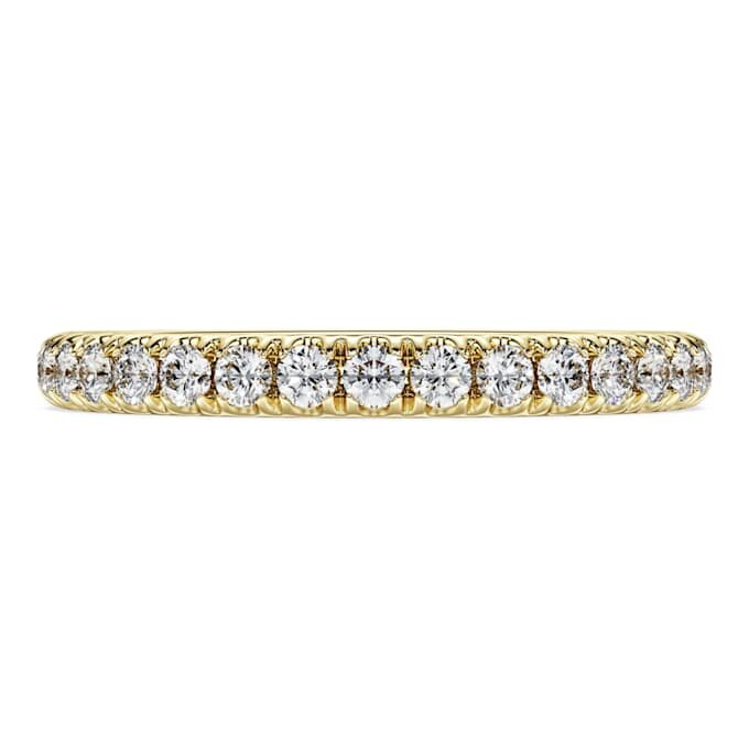 Anel de eternidade com diamantes cultivados em laboratório, 0,4 ct no total, forma redonda, ouro amarelo de 14K Anel de eternidade com diamantes cultivados em laboratório, 0,4 ct no total, forma redonda, ouro amarelo de 14K