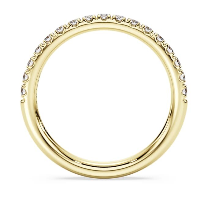 Anel de eternidade com diamantes cultivados em laboratório, 0,4 ct no total, forma redonda, ouro amarelo de 14K Anel de eternidade com diamantes cultivados em laboratório, 0,4 ct no total, forma redonda, ouro amarelo de 14K