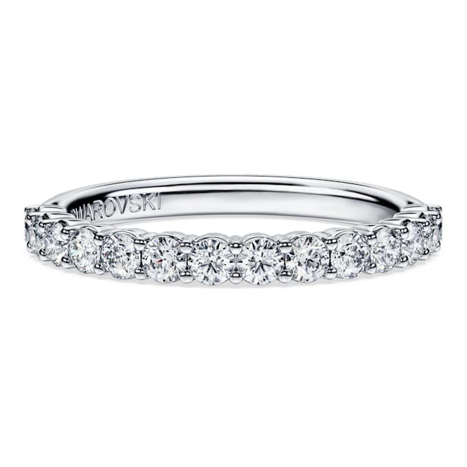 Anel de eternidade com diamantes cultivados em laboratório, 0,5 ct no total, forma redonda, ouro branco de 14K Anel de eternidade com diamantes cultivados em laboratório, 0,5 ct no total, forma redonda, ouro branco de 14K