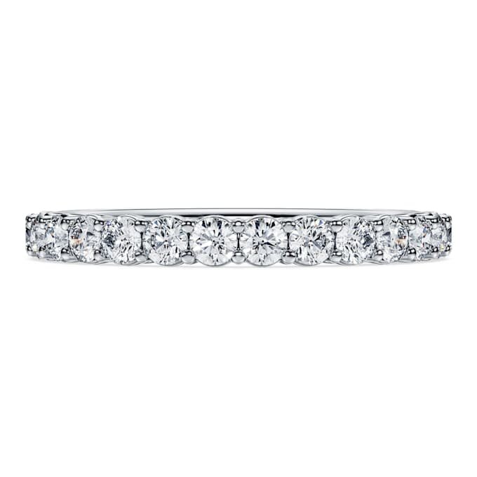 Anel de eternidade com diamantes cultivados em laboratório, 0,5 ct no total, forma redonda, ouro branco de 14K Anel de eternidade com diamantes cultivados em laboratório, 0,5 ct no total, forma redonda, ouro branco de 14K