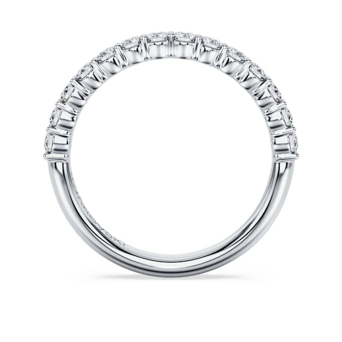 Anel de eternidade com diamantes cultivados em laboratório, 0,5 ct no total, forma redonda, ouro branco de 14K Anel de eternidade com diamantes cultivados em laboratório, 0,5 ct no total, forma redonda, ouro branco de 14K