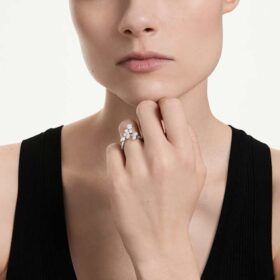 Anel Galaxy Bypass com diamantes cultivados em laboratório, 1,25 ct no total, formas variadas, ouro branco de 14K Anel Galaxy Bypass com diamantes cultivados em laboratório, 1,25 ct no total, formas variadas, ouro branco de 14K