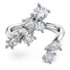 Anel Galaxy Bypass com diamantes cultivados em laboratório, 1,25 ct no total, formas variadas, ouro branco de 14K