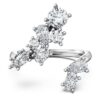 Anel Galaxy Bypass com diamantes cultivados em laboratório, 1,25 ct no total, formas variadas, ouro branco de 14K