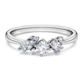 Anel Galaxy com diamantes cultivados em laboratório, 0,43 ct no total, formas variadas, prata esterlina Anel Galaxy com diamantes cultivados em laboratório, 0,43 ct no total, formas variadas, prata esterlina