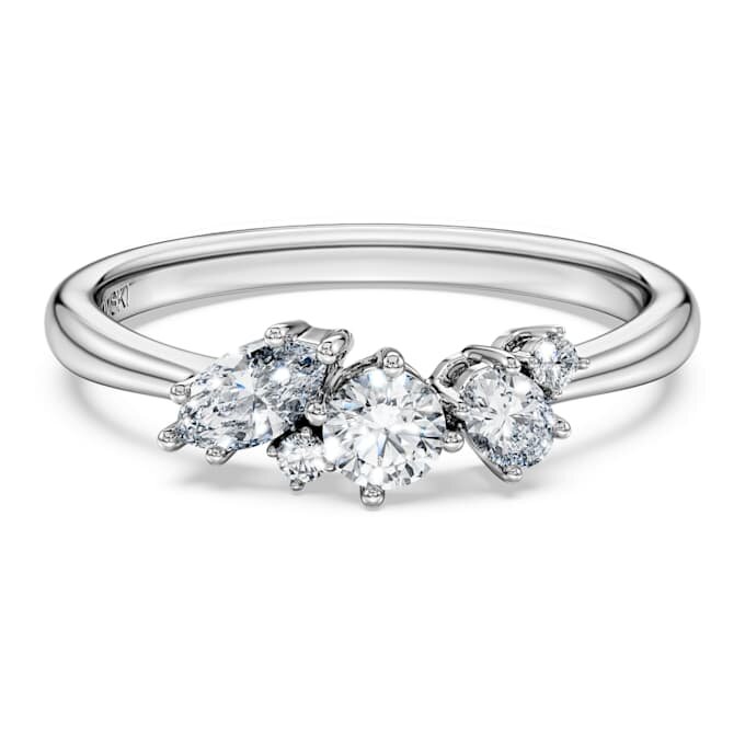 Anel Galaxy com diamantes cultivados em laboratório, 0,43 ct no total, formas variadas, prata esterlina Anel Galaxy com diamantes cultivados em laboratório, 0,43 ct no total, formas variadas, prata esterlina